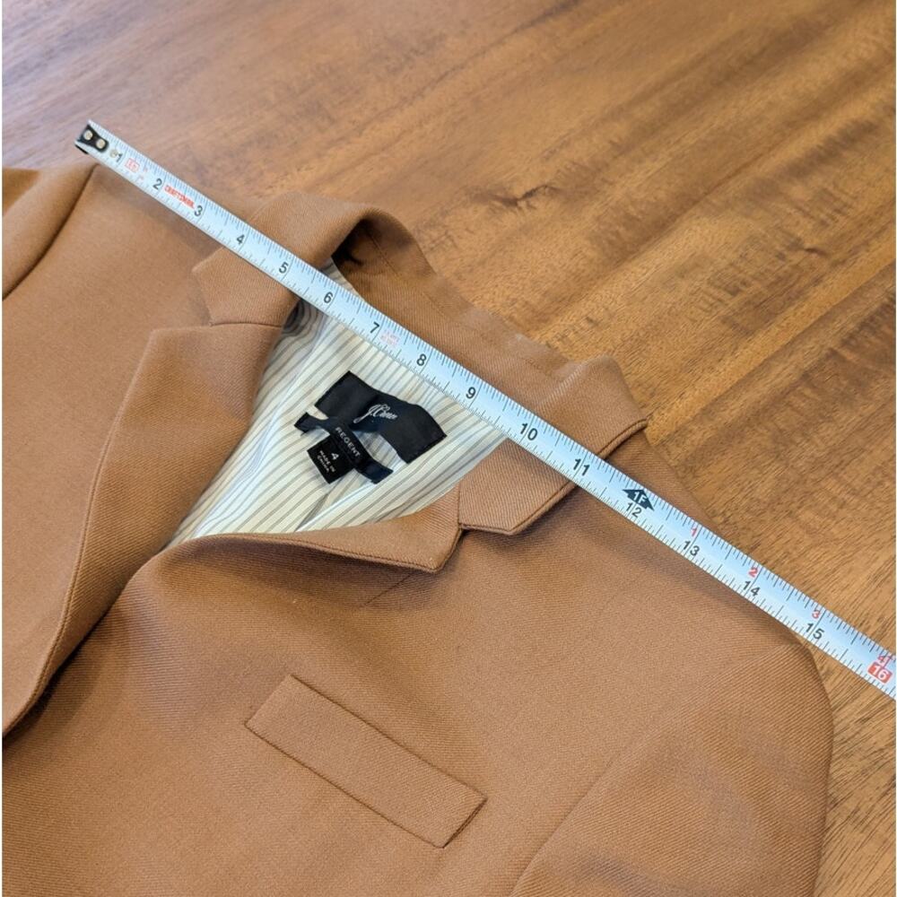 J.Crew Regent Wool Flannel Blazer Jacket B0323 Womens 4 Camel Single-breasted - Picture 7 of 13